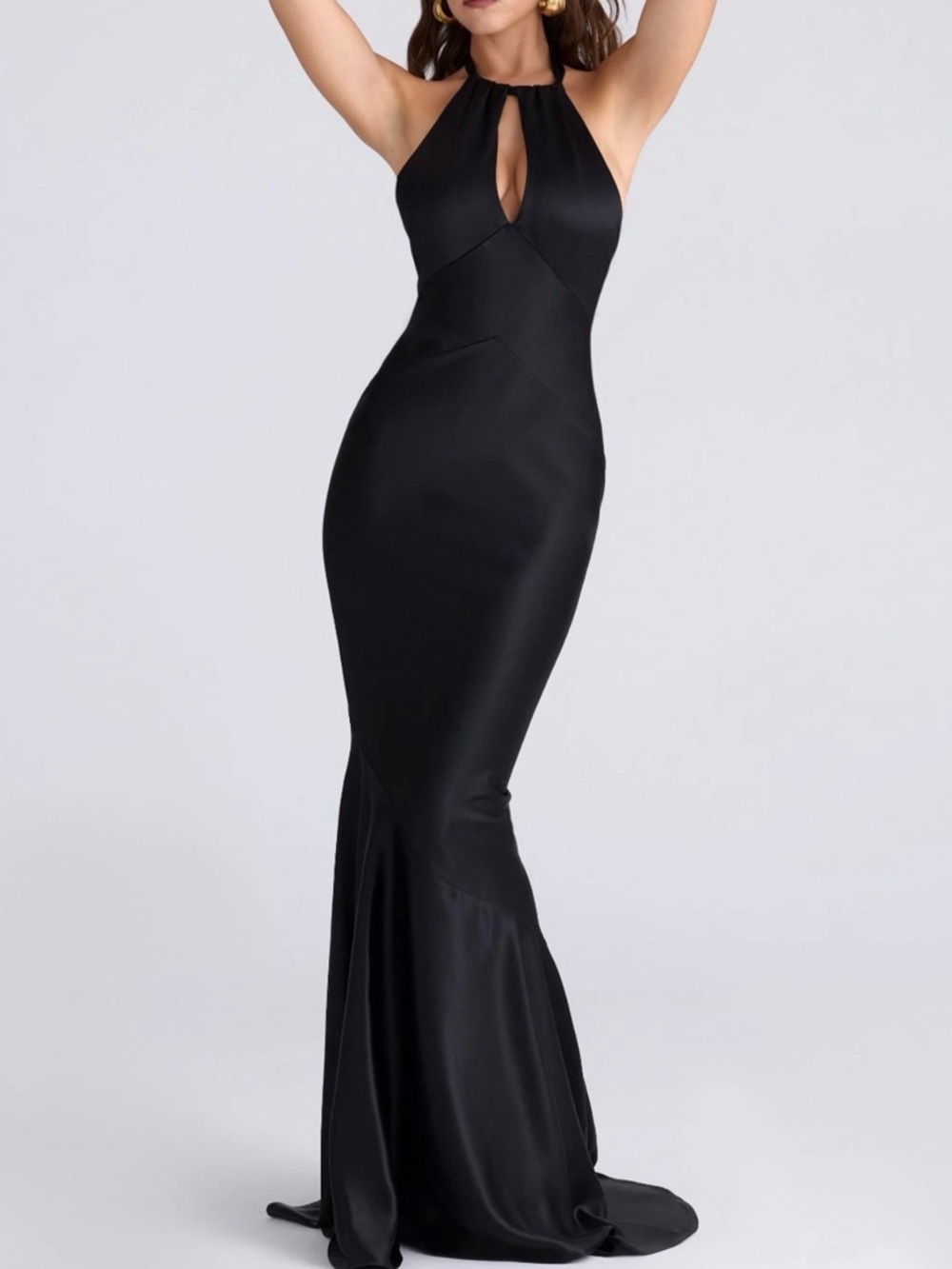 Elegant Black Halter Evening Gown